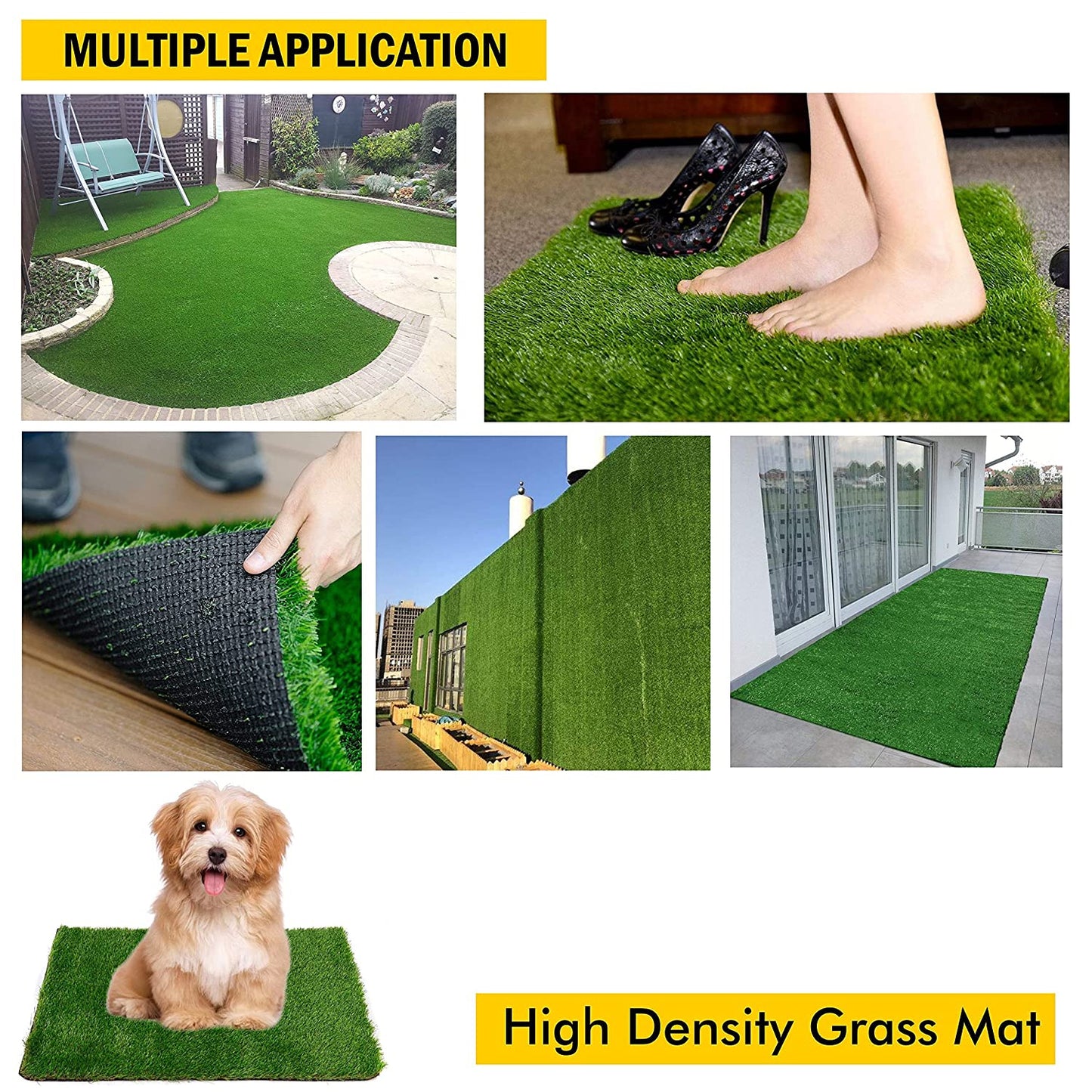 Artificial Grass For Balcony Or Doormat Soft And Durable Plastic Turf Carpet 58X38Cm