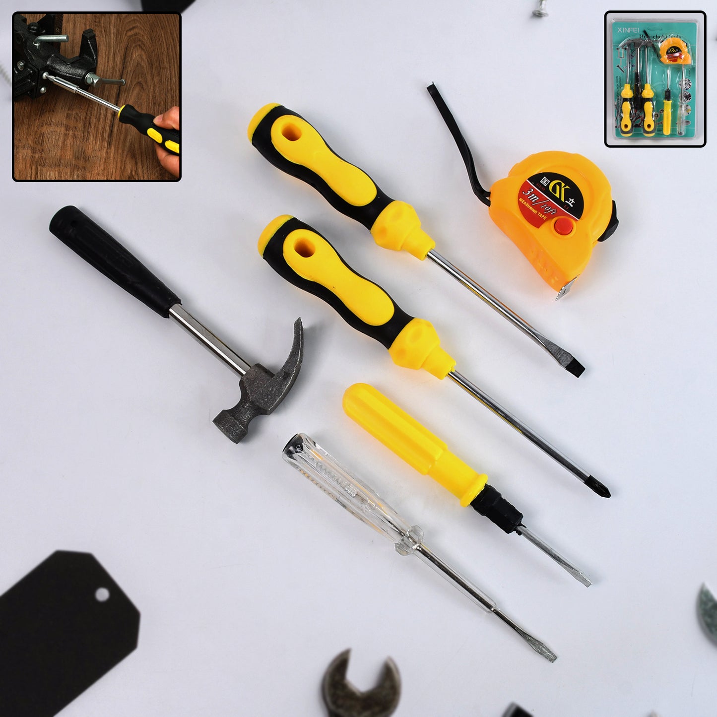 6 In1 Hand Tool Kit Repair Home Screwdrivers Tool Kit With Tools Including Daily