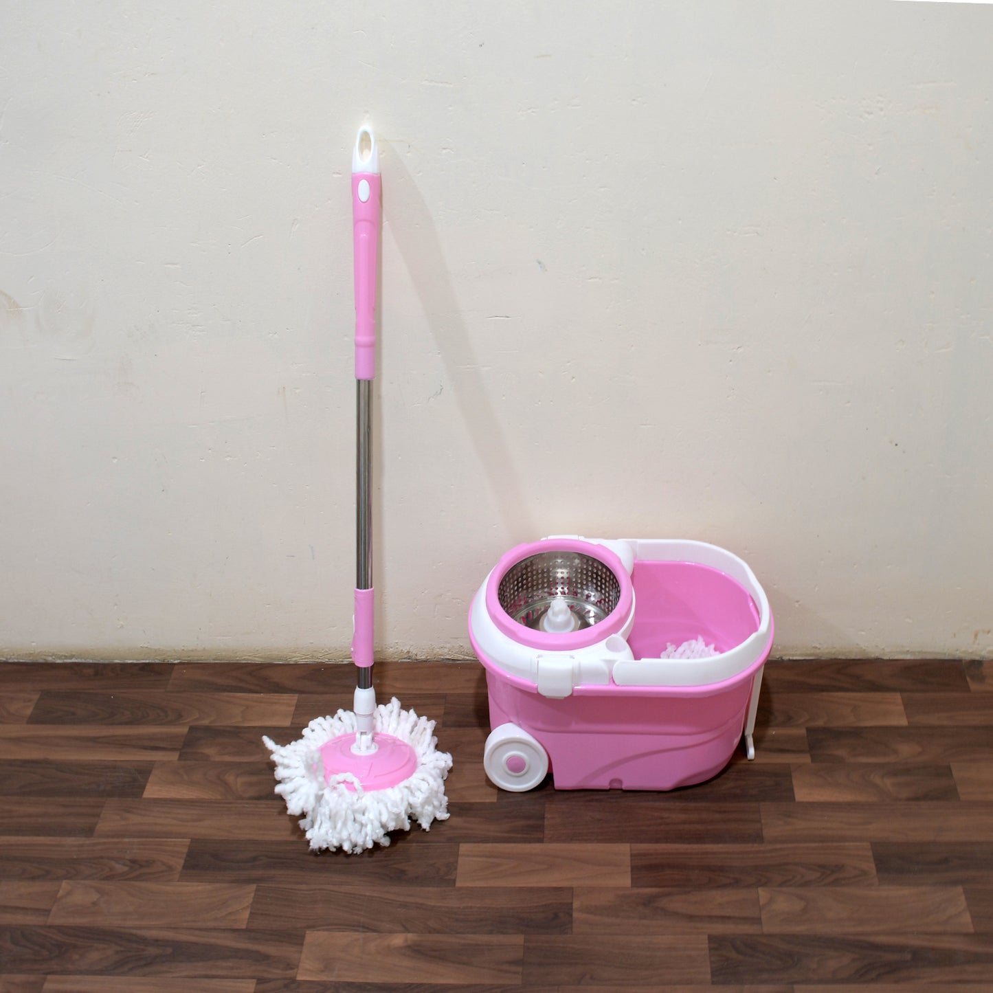 Mop With Bucket For Floor Cleaning With Steel Spin Mop For Floor Cleaning  Floor Cleaner Mop  Spin Mop  Magic Mop  Mop Stick  Spin Mop Set With Bucket Household Office Cleaning Tool Mop