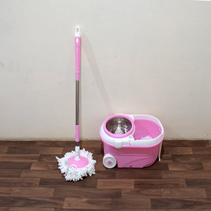 Mop With Bucket For Floor Cleaning With Steel Spin Mop For Floor Cleaning  Floor Cleaner Mop  Spin Mop  Magic Mop  Mop Stick  Spin Mop Set With Bucket Household Office Cleaning Tool Mop
