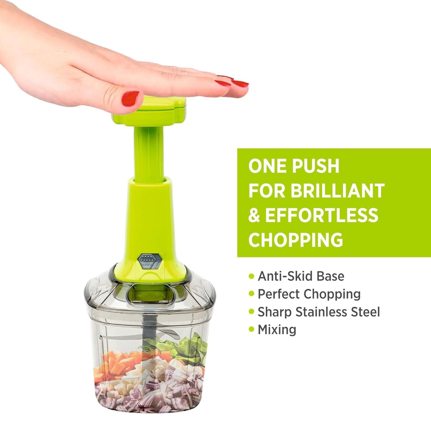 2In1 Press Vegetable Choppers For Kitchen (1100 Ml)