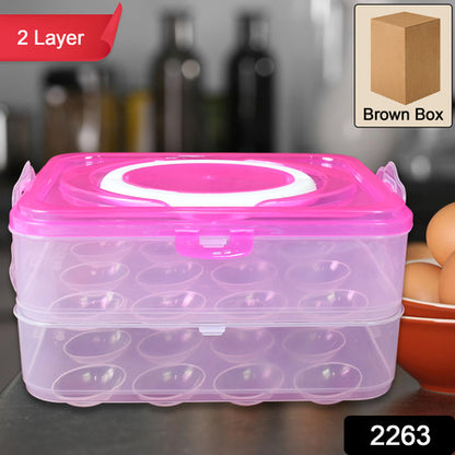 Double Layer 24 Grid Egg Storage Box For Egg Storage Container