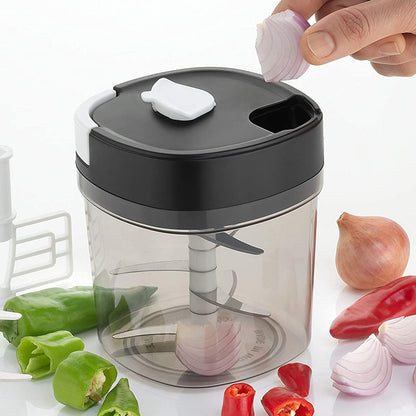 2 In 1 Handy Chopper And Slicer Used Widely For Chopping And Slicing Of Fruits Vegetables Cheese Etc. Including All Kitchen Purposes.