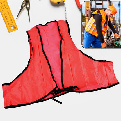 Economy Safety Vest Soft Vinyl With Tie Closure For Identifying Staff And Volunteers Adult Pvc Safety Vest High Visibility For Outdoor Operator