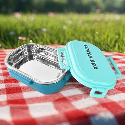 3 In1 Spicy Bite Stainless Steel Lunch Box With Plastic Small Box  Spoon (1 Set)