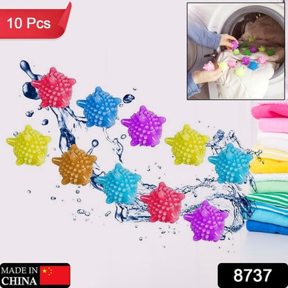 Soft Star Washing Machine Laundry Dryer Balls Laundry Ball For Household Cleaning Washing Machine Clothes Softener (10 Pcs  Multi Color)