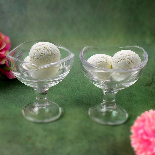 Glassfooted Dessert Bowl Ice Cream Cup (2 Pcs Set)