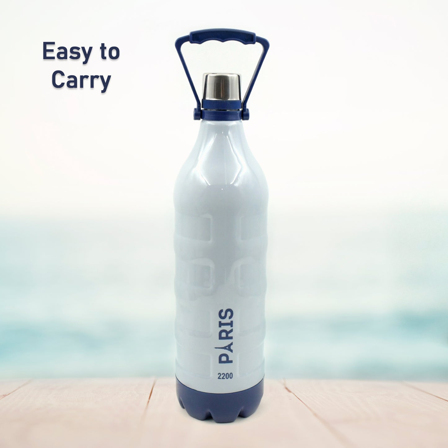 Plastic Sports Insulated Water Bottle With Handle Easy To Carry High Quality Water Bottle Bpa-Free  Leak-Proof For Kids School For Fridge Office Sports School Gym Yoga (1 Pc 1500Ml 2200Ml)