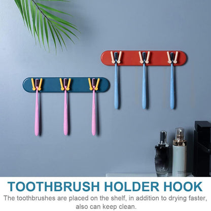 Toothbrush Holder Plastic Bathroom Accessories Organizer Wall Mounted Hanging Mount Shelf  Hooks (1Pc)