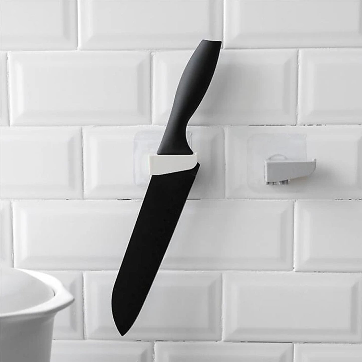 Punch-Free Wall Hanging Knife Holder  Stand Knife Holder Kitchen Supplies Tool Holder Insert Knife Shelf Storage Rack (1 Pc )