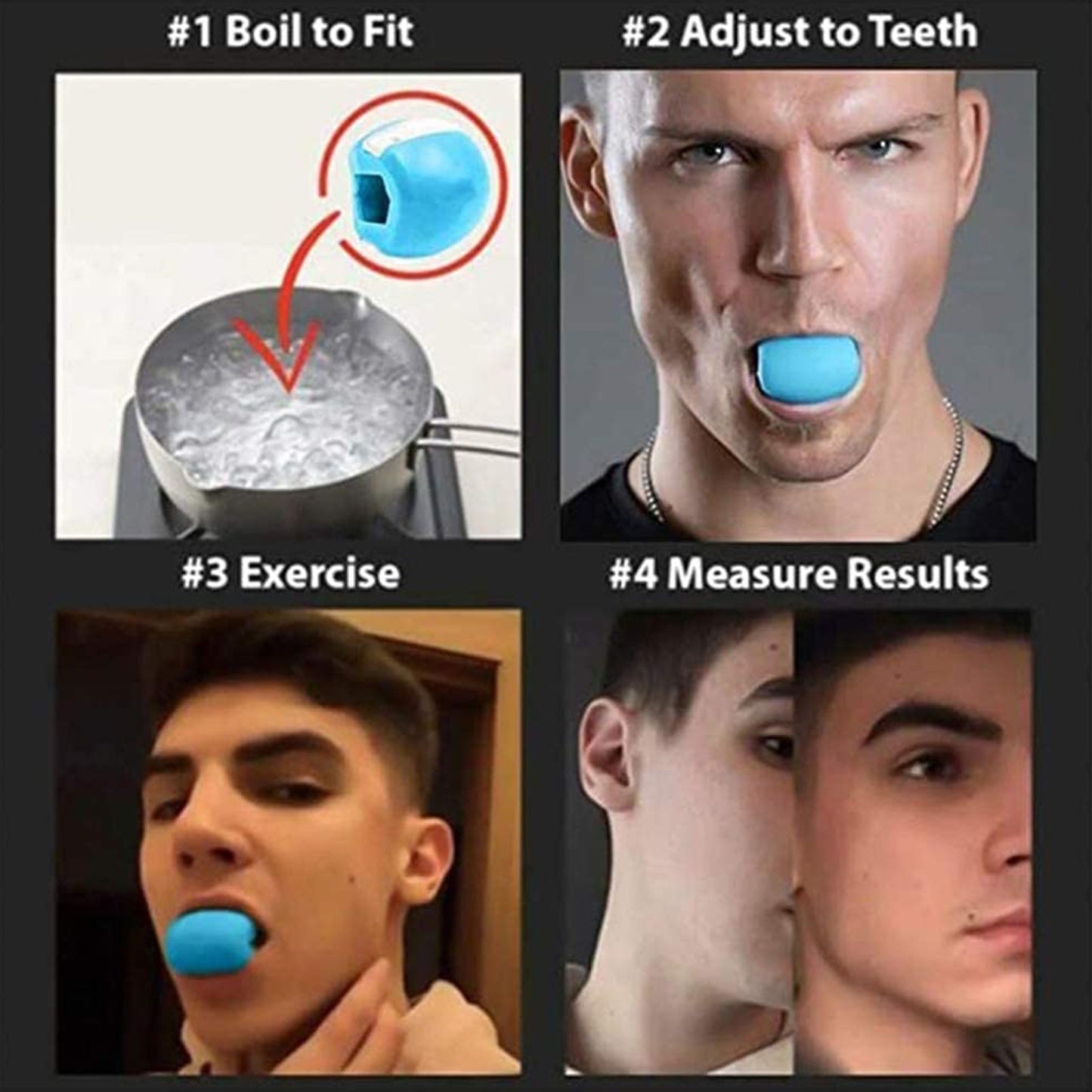 Dark Blue Jaw Exerciser Used To Gain Sharp And Chiselled Jawline Easily And Fast