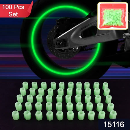 Tyrevalve Caps Luminous Glow Car Tire Valve Cap Covers Vaal Cap (100 Pcs Set)