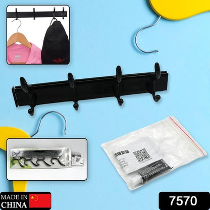 Cloth Hanger Wall Door Hooks Rail For Hanging Clothes For Hanging Hook Rack Rail Extra Long Coat Hanger Wall Mount For Clothes Jacket Hats 6 Hook With Eco-Friendly Liquid Adhesive Glue