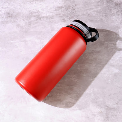 Red Stainless Steel Double Wall Vacuum-Insulated Drink Water Bottle (1000 Ml)