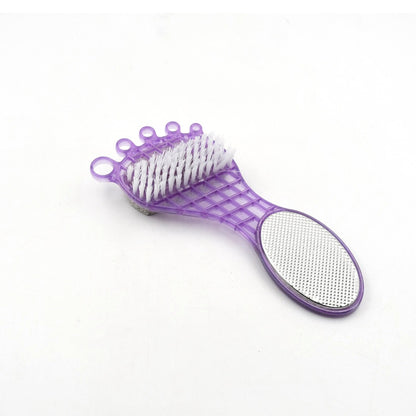 4 In 1 Pedicure Tool For Rough  Dry Feet Dual-Sided With Pumice Stone Soft Brush Steel Scrubber  Emery File Softens Hard Foot Corns  Calluses Cleanses  Smoothens Dull Feet