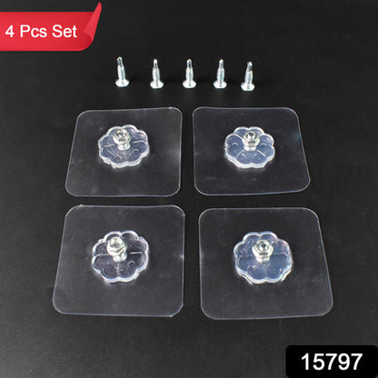 Selfadhesive Hooks Sticker  Screw Nut And Bolt Type (4 Pcs Set)