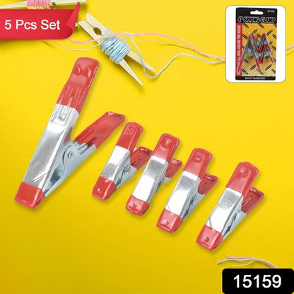 Metalspring Clamps Heavy Duty Spring Metal Clips Clamp  (5 Pcs Set)