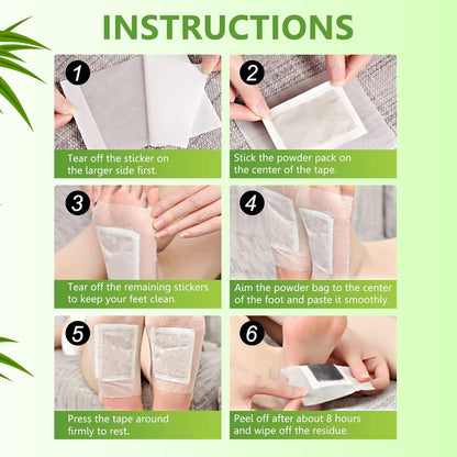 Kinoki Cleansing Detox Foot Pads Ginger  Salt Foot Patch -10Pcs (Free Size White)