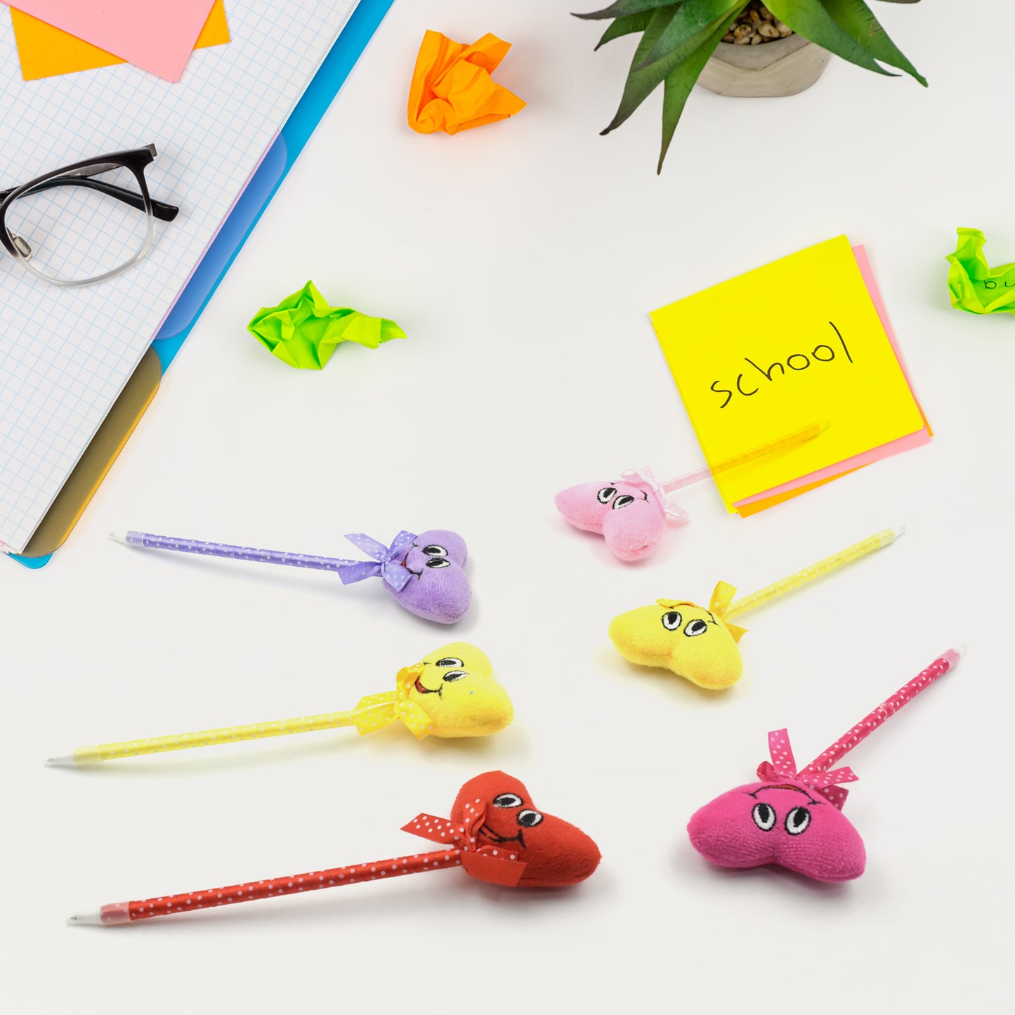 Cute Cartoon Shape  Heart Design Facy Writting Pen Attached Rattle  Ball Pen Smooth Writing For Wedding  Events  Multiuse Pen  Best Pen L Use For Kids (12 Pcs Set Mix Design  Color)