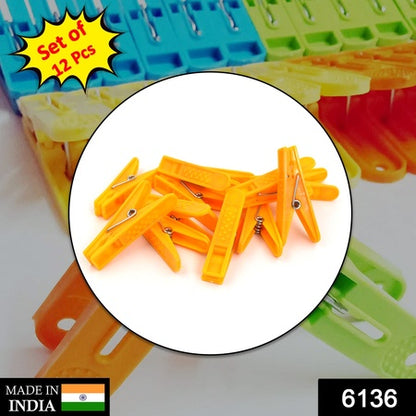 12 Pc Set Cloth Clip Used In All Kinds Of Household And Official Places For Holding Cloths And Stuffs Purposes.
