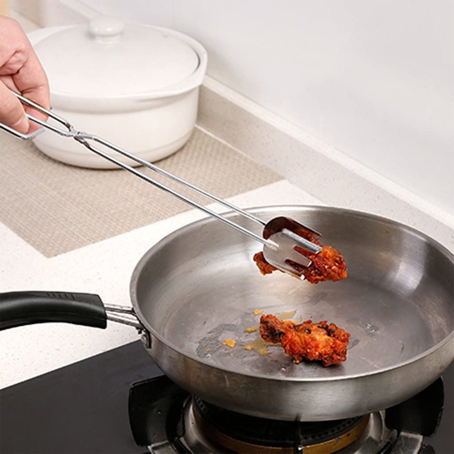 31Cm Multi Functional Metal Bbq Clip Tongs Clamp For Garbage Charcoal Serving Tools