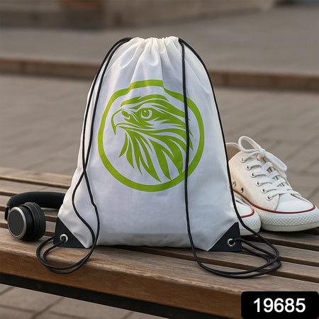 Multipurpose Drawstring Backpack With Printed Eagle Design (1 Pc)