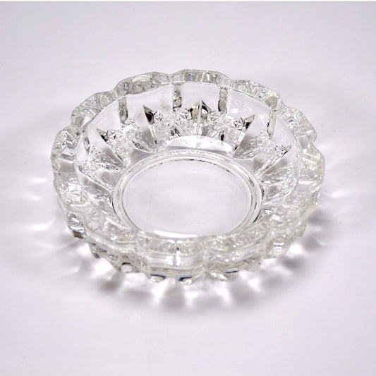 Paricutin Glass Crystal Quality Cigar Cigarette Ashtray Round Tabletop For Home Office Indoor Outdoor Home Decor