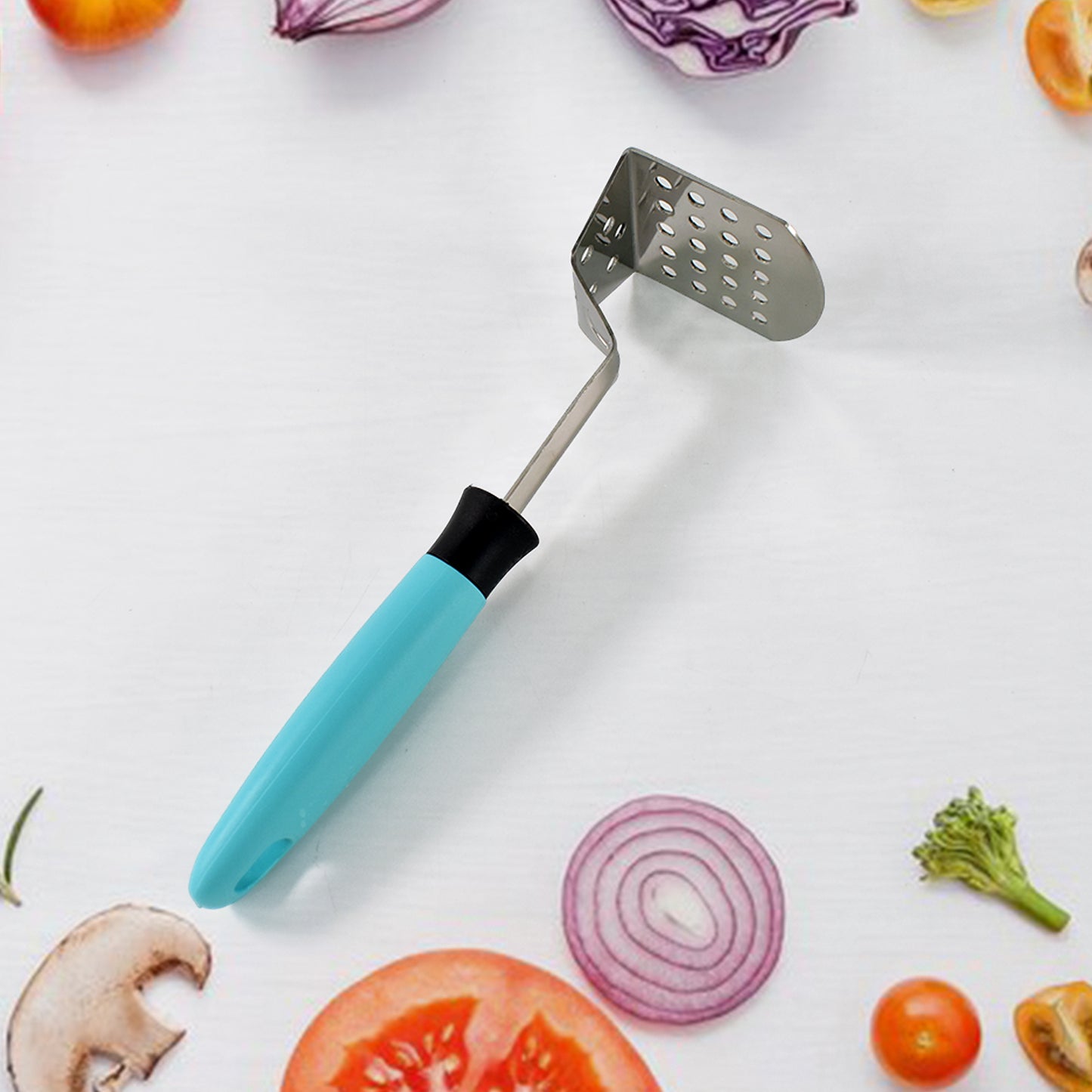 Apexl-Handle Stainless Steel Potato Masher Ergonomic Grip (1 Pc)