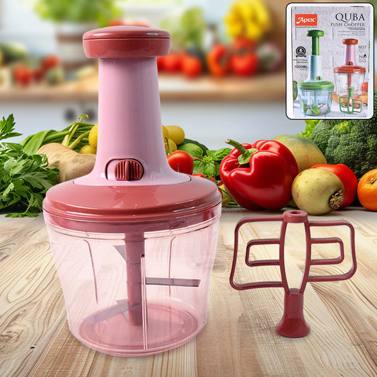 Apexquba Push Chopper With Stainless Steel Blades (1000Ml)