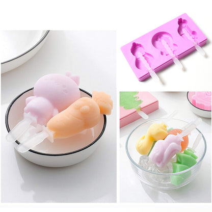 Silicone Popsicle Molds Reusable Ice Cream Molds With Sticks And Lids. A Must-Have Popsicle Mold For Summer.