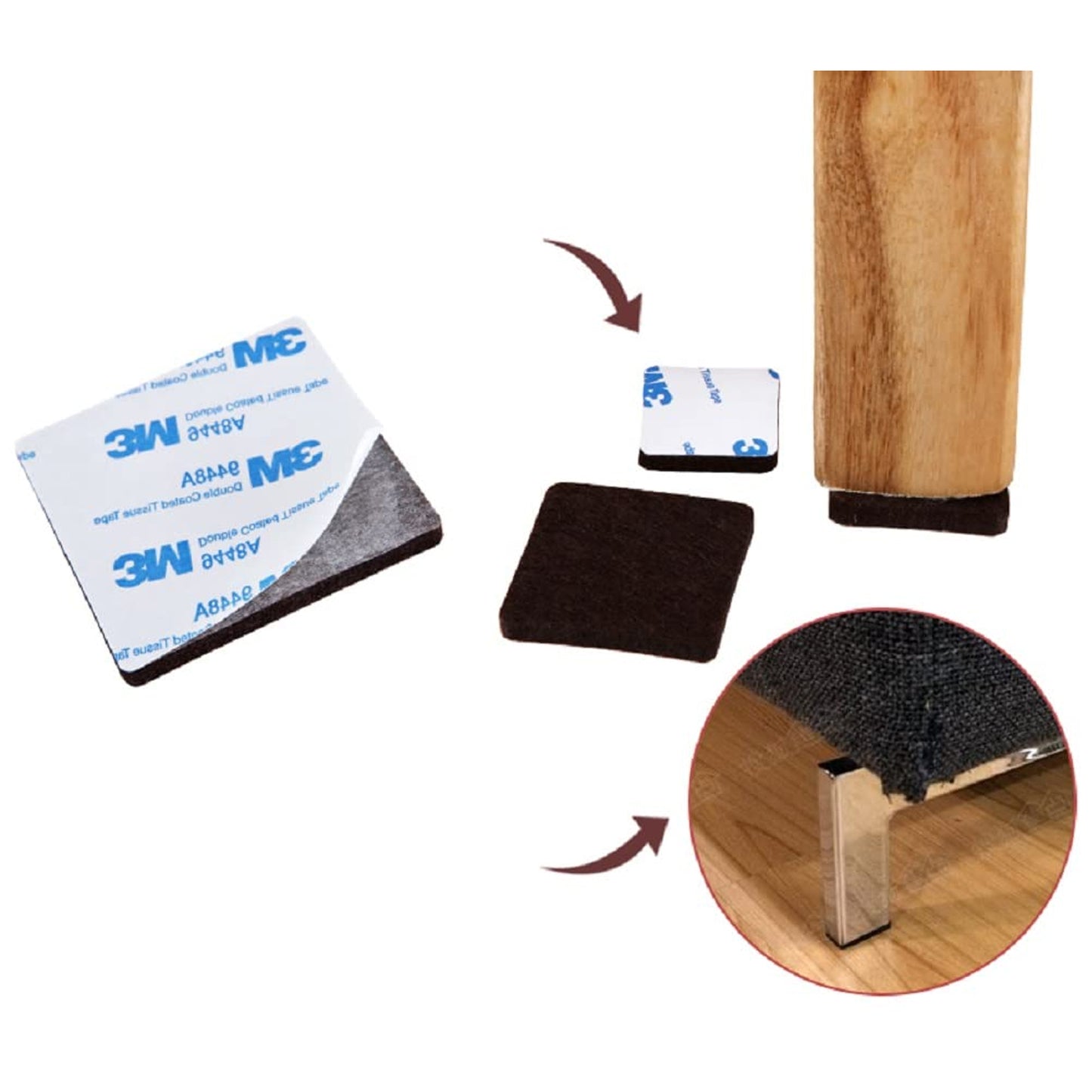 Furniture Pad Square Felt Pads Floor Protector Pad For Home  All Furniture Use