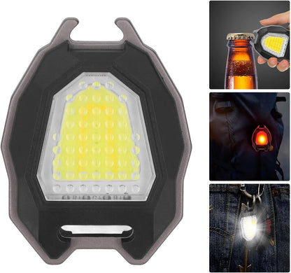 Portable Triangular Shaped Emergency Camping Flashlight With Cigarette Lighter Lumens Rechargeable Waterproof Portable Led Light Camping Keychain 6Lighting Modes With Strong Magnet 3 Color Lighting For Travel Camping Walking
