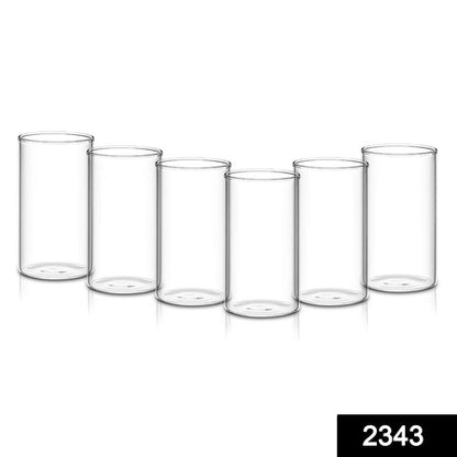 Heavy Unbreakable Stylish Plastic Clear Look Fully Transparent Glasses Set 330Ml (6Pcs)