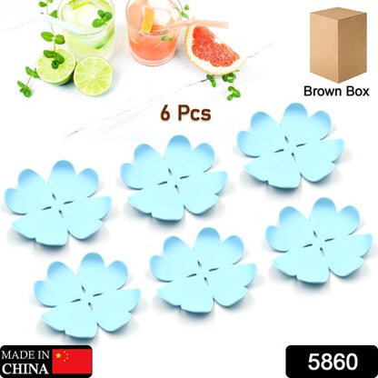 Heat Resistant Coasters For Type Of Glasses Mugs Coffee Coaster With Durable Plastic Material For Glass  Cup Kitchendining Table Beautiful Plastic Coasters Coffee Mugs Glasses (6 Pc Set)