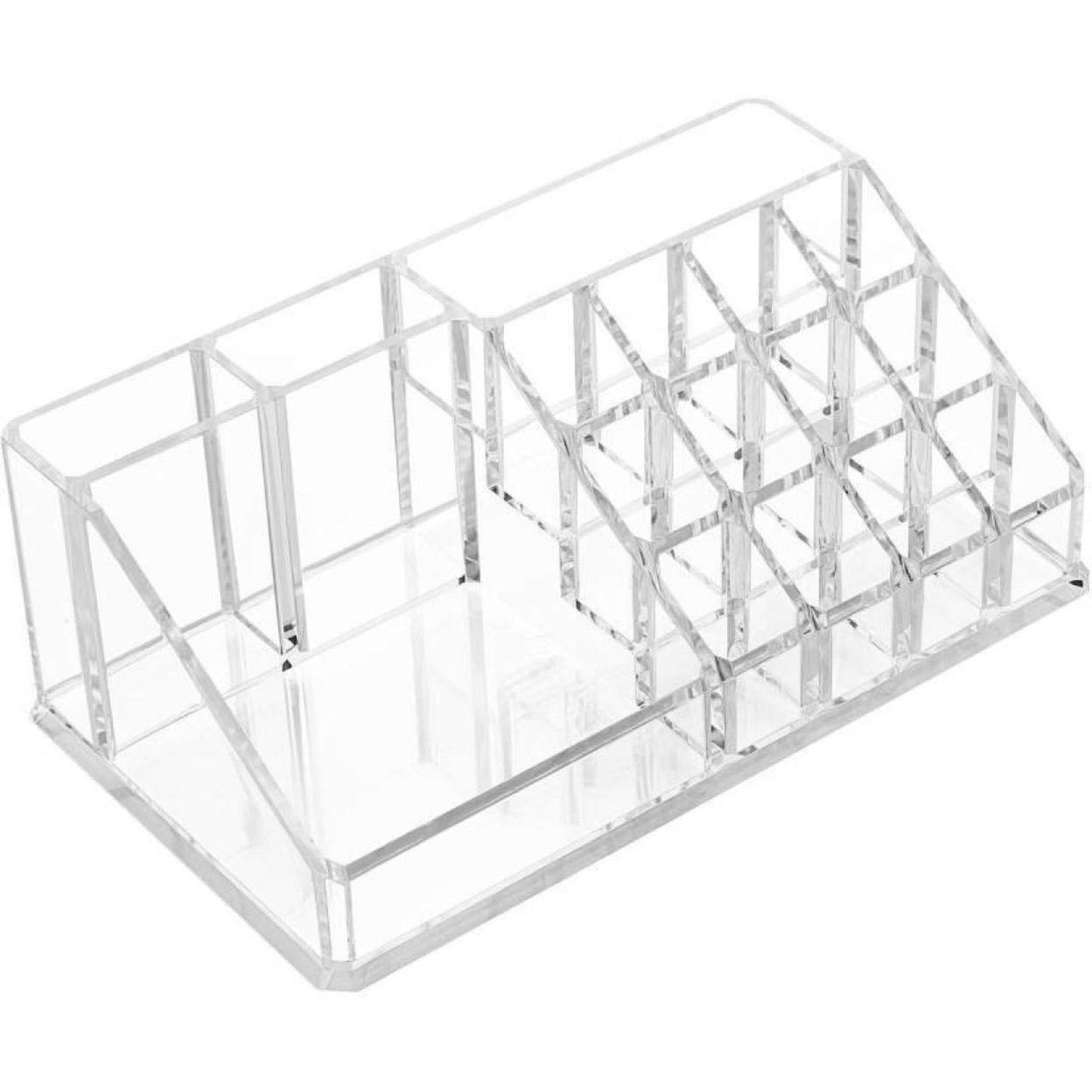 16 Compartment Cosmetic Makeup Jewellery Lipstick Storage Organiser Box Cosmetic Storage Box Make-Up Lipstick Organizer  Lipstick Holder Case  Transparent