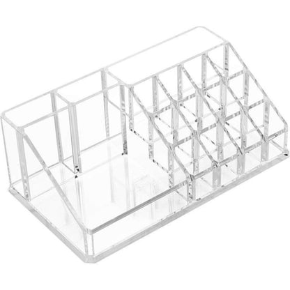 16 Compartment Cosmetic Makeup Jewellery Lipstick Storage Organiser Box Cosmetic Storage Box Make-Up Lipstick Organizer  Lipstick Holder Case  Transparent