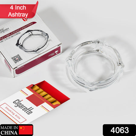 Glass Brunswick Crystal Quality Cigar Cigarette Ashtray Round Tabletop For Home Office Indoor Outdoor Home Decor