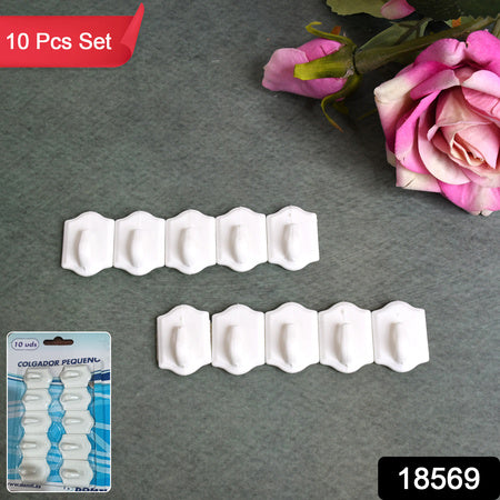 Smalladhesive Hooks For Wall Hanging Adhesive Hooks (10 Pcs Set)