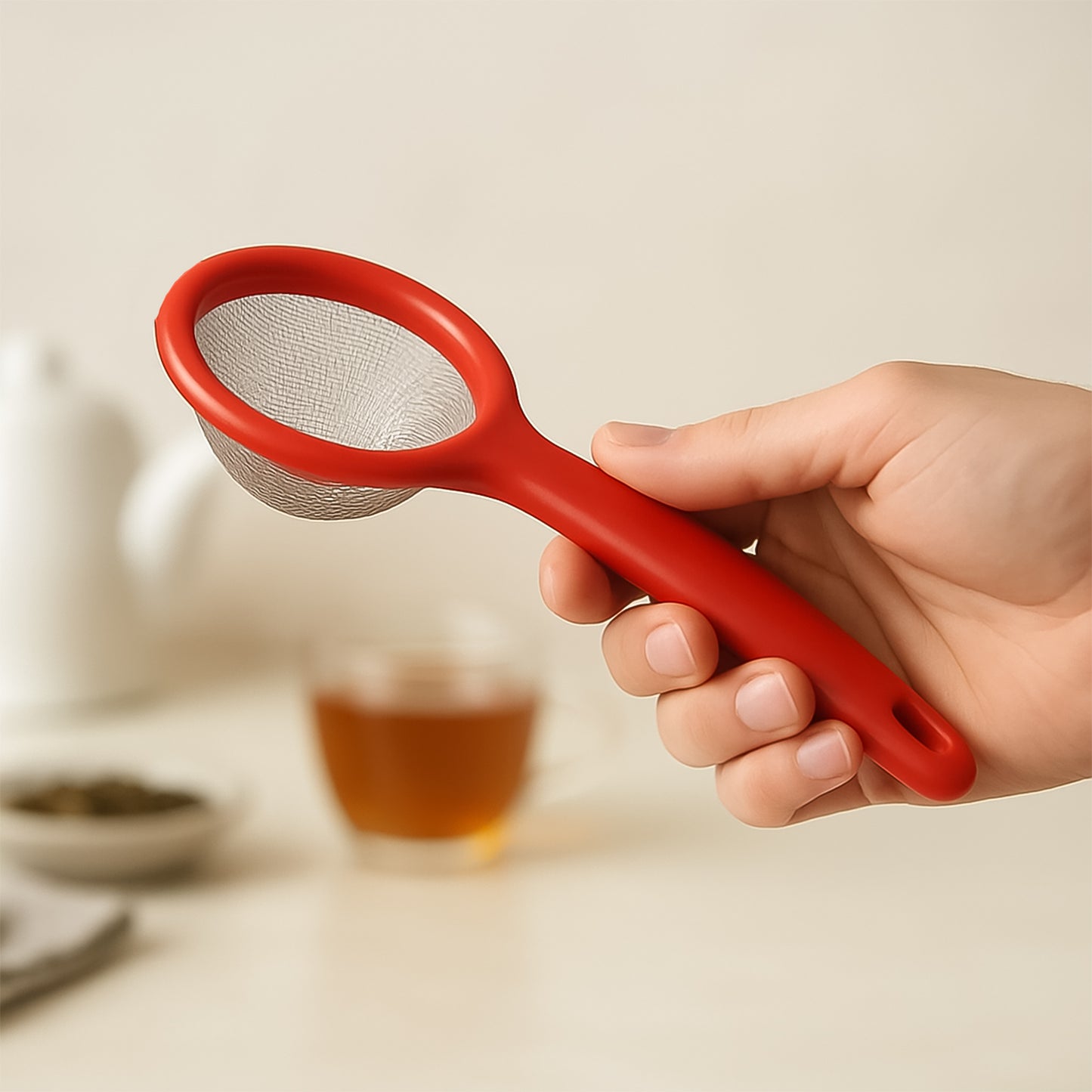 Apexpremium Green Tea Strainer With Fine Stainless Steel Mesh