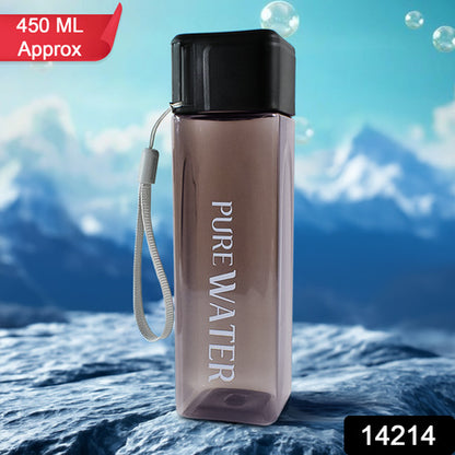 Premium 450Ml Square Shape Plastic Water Bottle (1 Pc)
