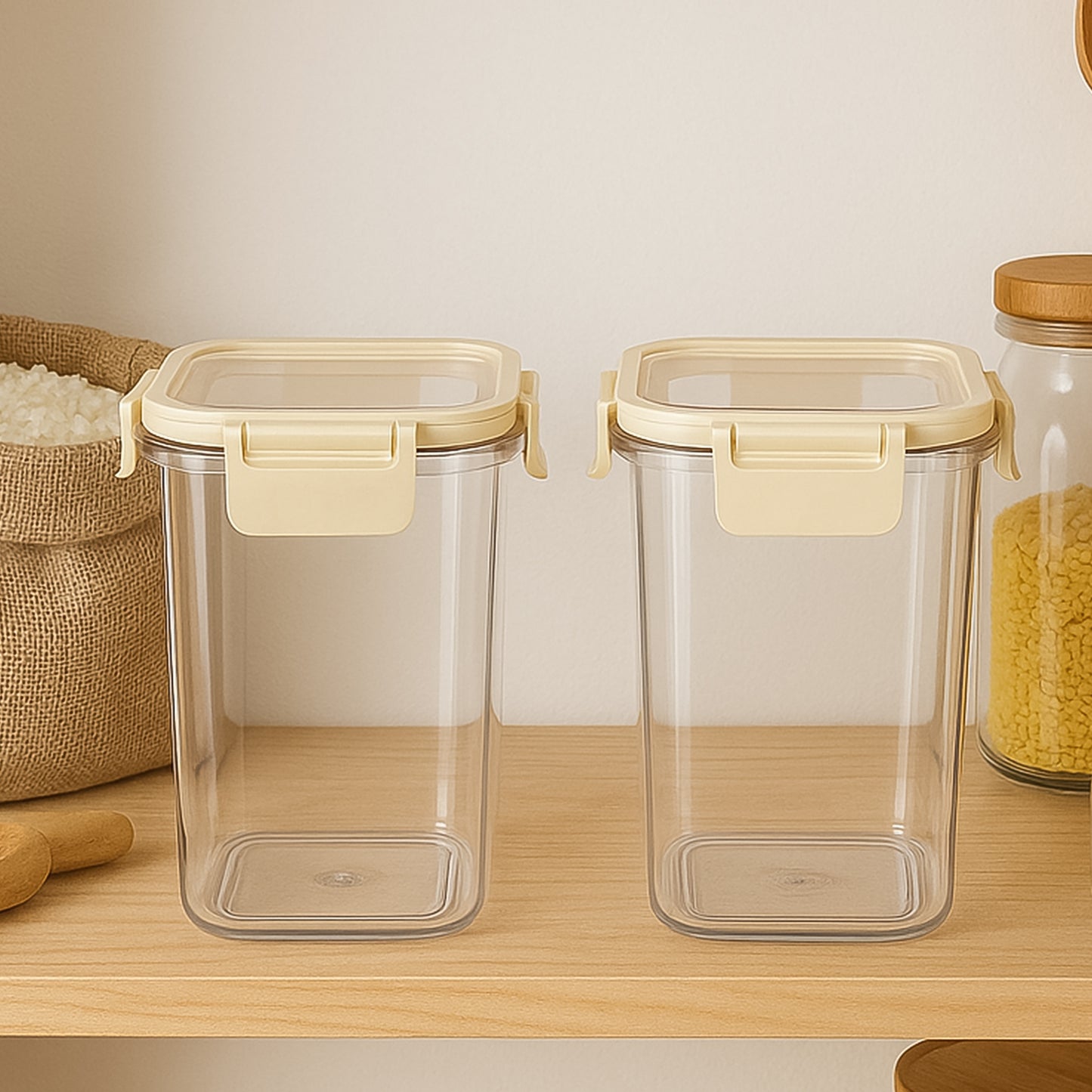 Apexpress N Lock Airtight Kitchen Storage Container Set (2Pc1400Ml) Approx