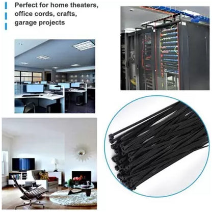 3X100Mm Nylon Self Locking Cable Ties Heavy Duty Strong Zip Wire Tie. Pack Of 100Pc