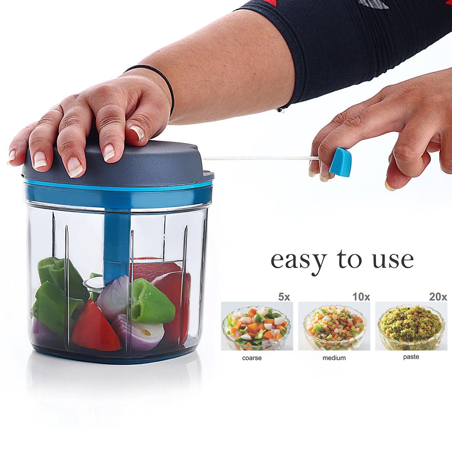 Ganesh Master Chopper With 5 Stainless Steel Blades Xl Large Jumbo Chopper (900 Ml)