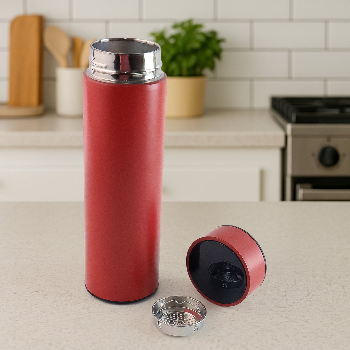 Red Vacuum Insulated Water Bottle (1 Pc  500Ml)