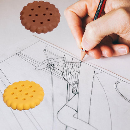 Pack Of 6 Erasers Erasers Stationery School Rubber Schools Sketches Office Sign Kid Party Favour Gift Toy Gift Creative Christmas Birthday Gift In Shape Biscuits (6 Pcs Set)