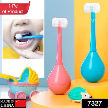 Toddler Toothbrush - Soft Bristle Toothbrush - 3-Sided Training Toothbrush With Silicone Head Inverted Cleaning Toothbrush For Aged 2-12 Childrens Cleaning (1 Pc)