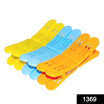 Plastic Cloth Double Pin Clips For Cloth Dying Cloth (Multicolour) (Pack Of 12)