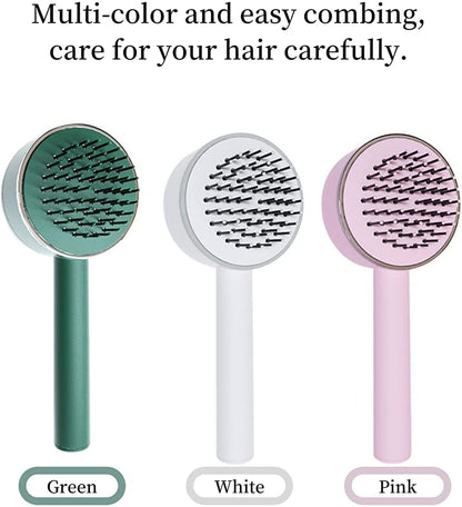 Air Cushion Massage Brush Airbag Massage Comb With Long Handle Self-Cleaning Hair Brush Detangling Anti-Static For All Hair