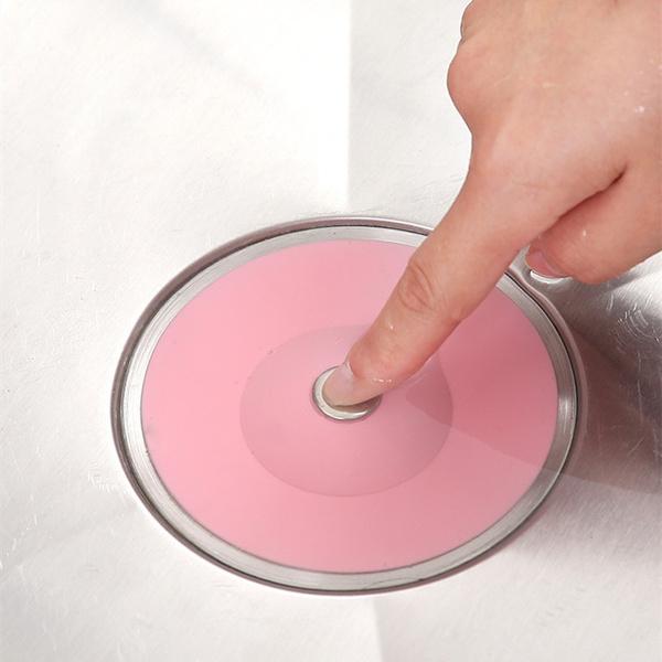 Creative 2-In-1 Silicone Sewer Sink Sealer Cover Drainer (Multicolour)