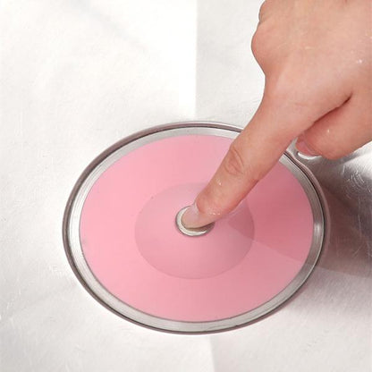 Creative 2-In-1 Silicone Sewer Sink Sealer Cover Drainer (Multicolour)